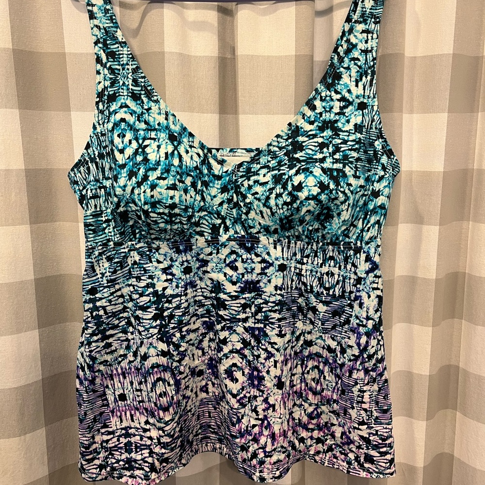 Swimsuits For All Blue Fitted Sleeveless Swim Tank